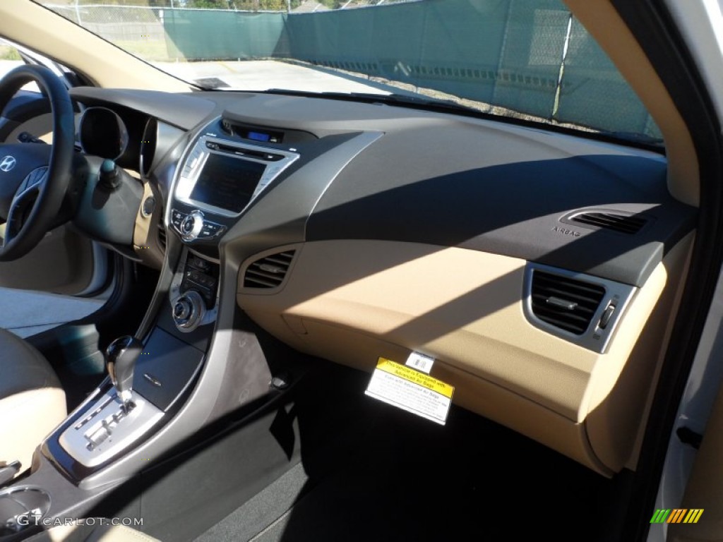 2012 Elantra Limited - Shimmering White / Beige photo #19