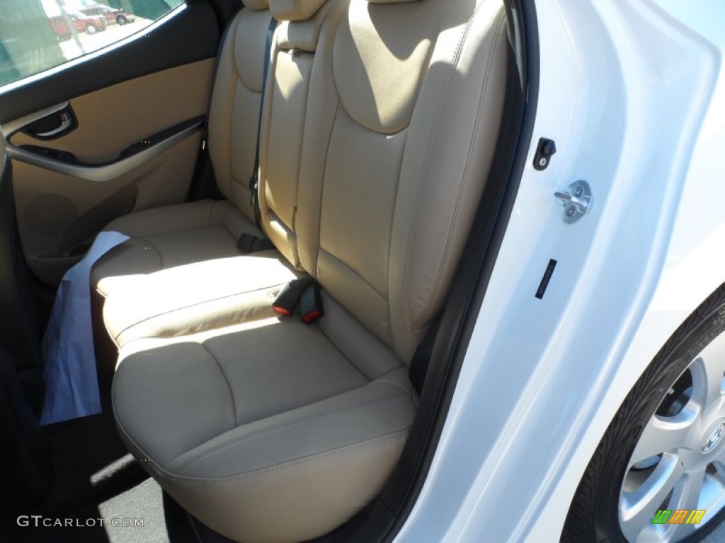 2012 Elantra Limited - Shimmering White / Beige photo #21