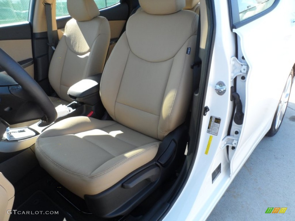 2012 Elantra Limited - Shimmering White / Beige photo #24