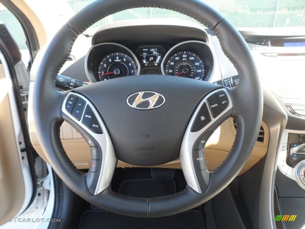 2012 Elantra Limited - Shimmering White / Beige photo #33