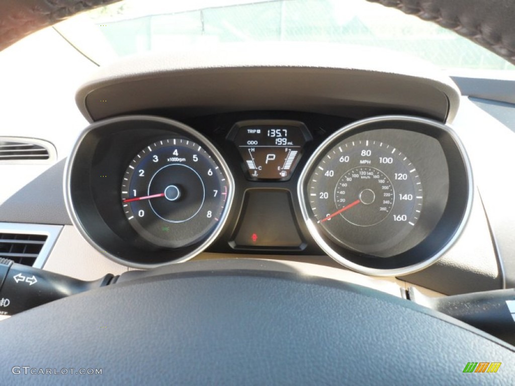 2012 Elantra Limited - Shimmering White / Beige photo #34