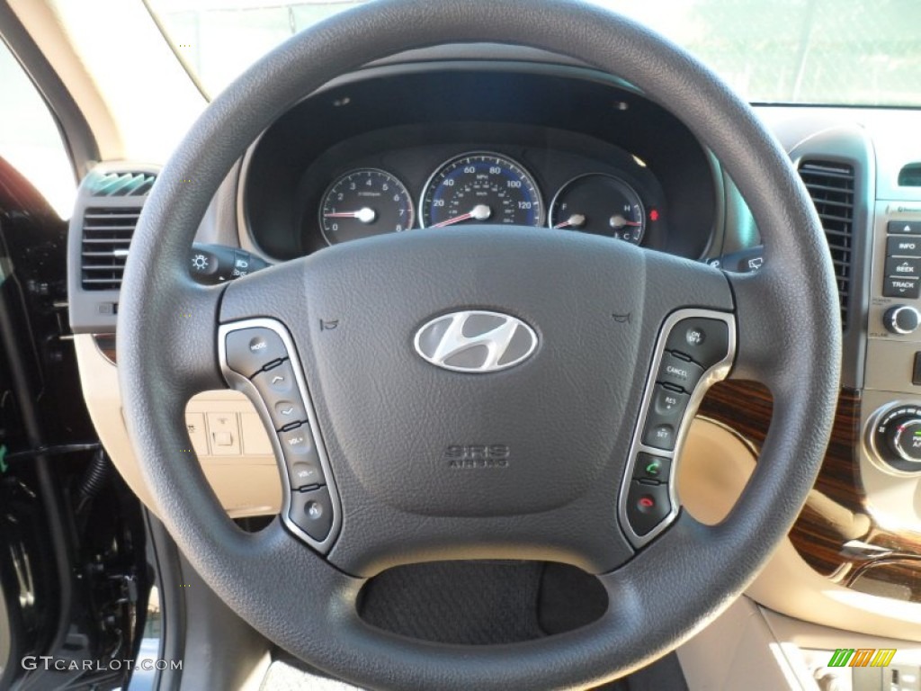 2012 Hyundai Santa Fe GLS Beige Steering Wheel Photo #56282085