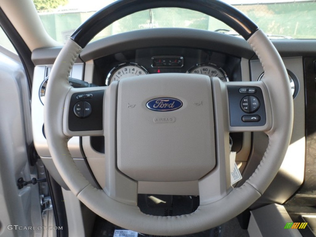 2012 Ford Expedition Limited Stone Steering Wheel Photo #56283480
