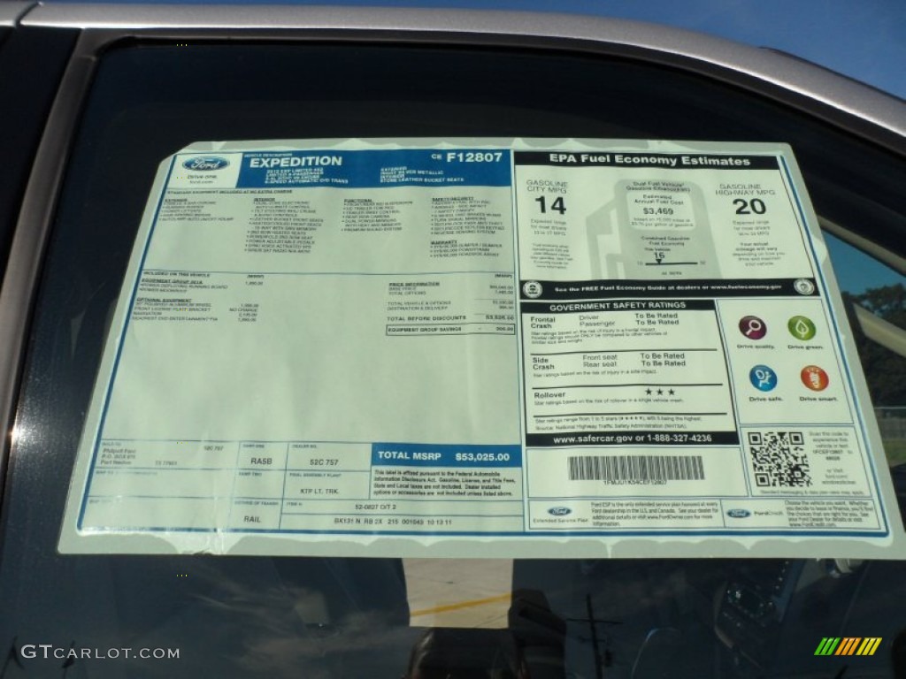 2012 Ford Expedition Limited Window Sticker Photo #56283513
