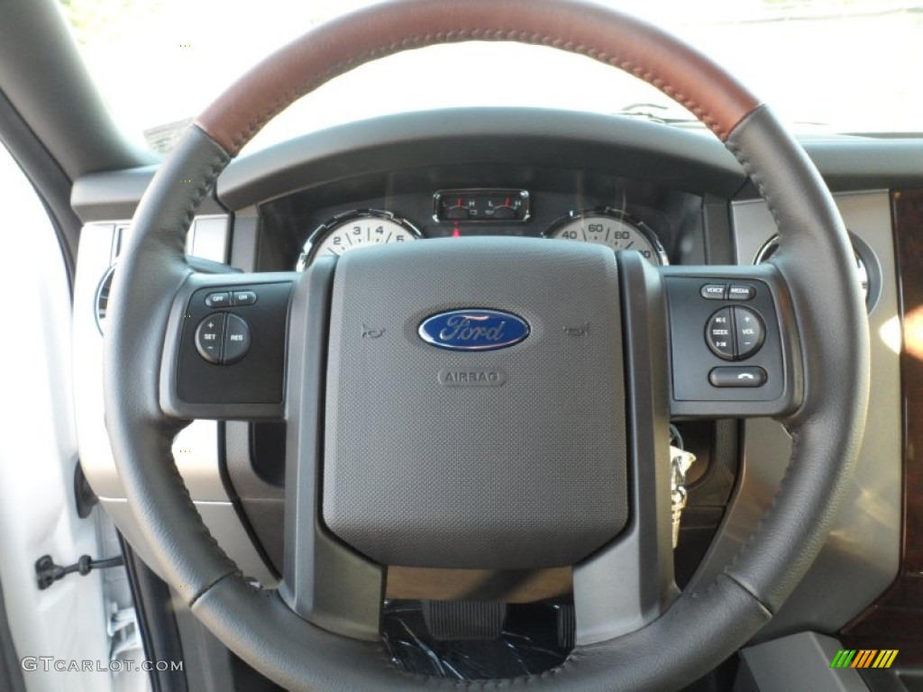 2012 Ford Expedition EL King Ranch 4x4 Chaparral Steering Wheel Photo #56283867