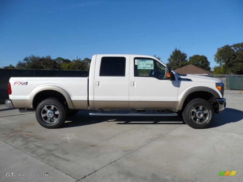 White Platinum Metallic Tri-Coat 2012 Ford F250 Super Duty Lariat Crew Cab 4x4 Exterior Photo #56284227