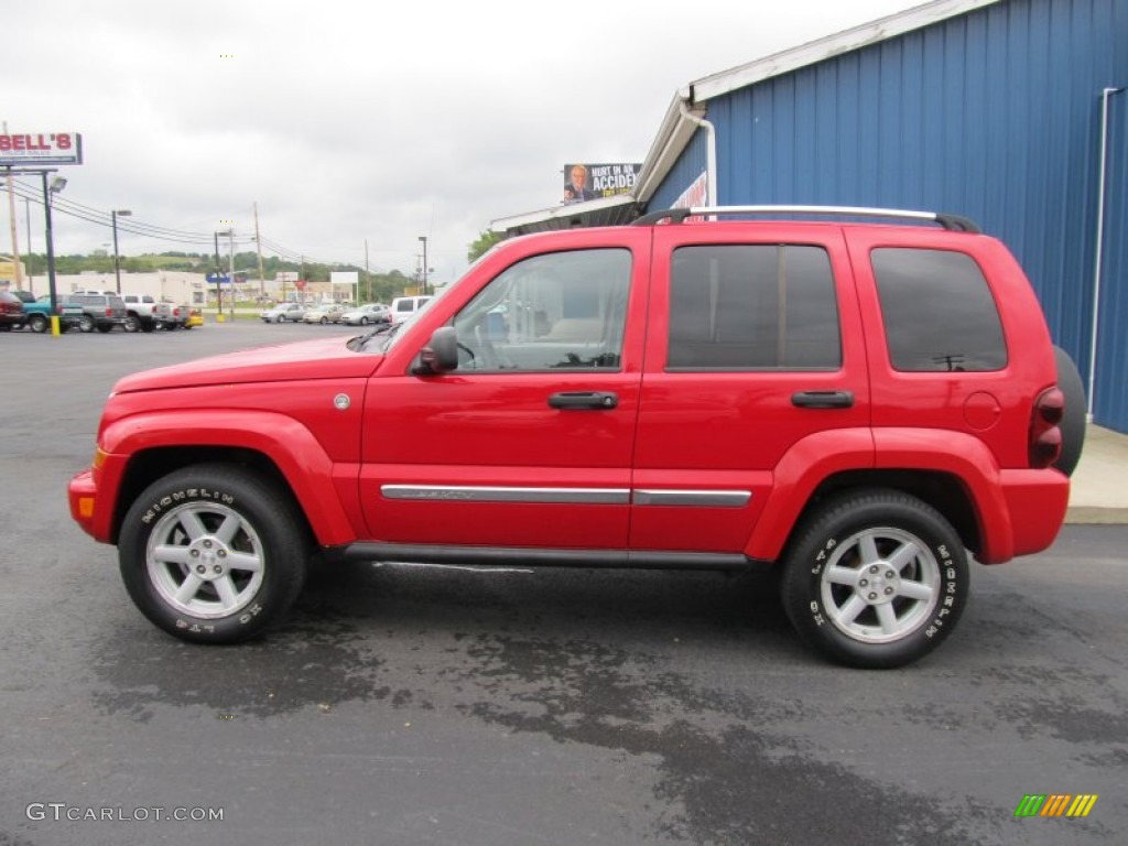 2005 Liberty Limited 4x4 - Flame Red / Medium Slate Gray photo #2