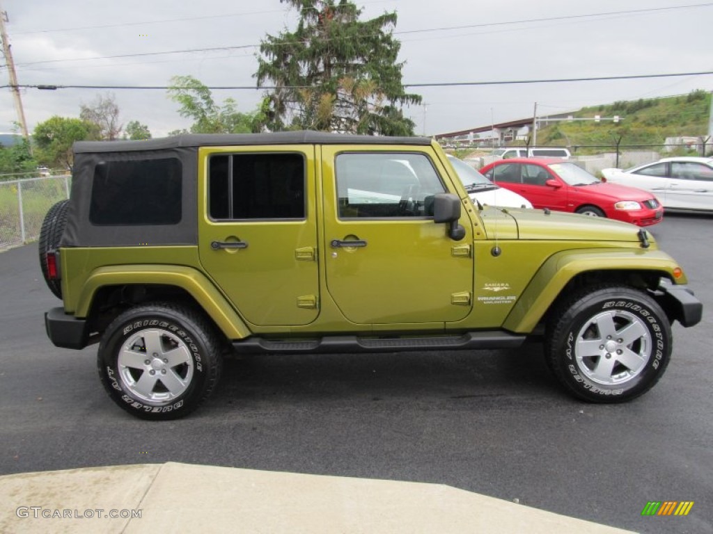 2008 Wrangler Unlimited Sahara 4x4 - Rescue Green Metallic / Dark Slate Gray/Med Slate Gray photo #4