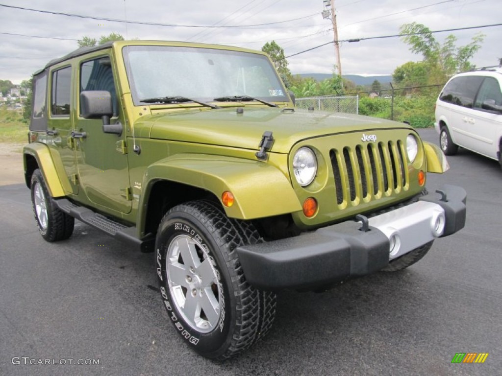2008 Wrangler Unlimited Sahara 4x4 - Rescue Green Metallic / Dark Slate Gray/Med Slate Gray photo #5