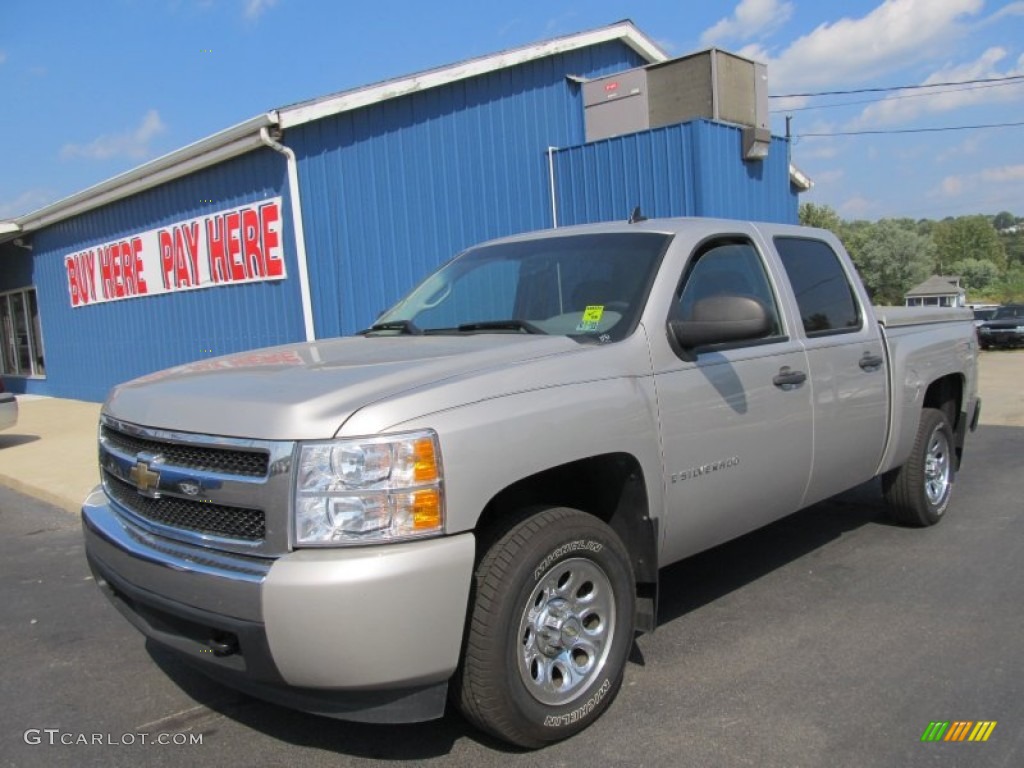 2007 Silverado 1500 LS Crew Cab 4x4 - Silver Birch Metallic / Dark Titanium Gray photo #1