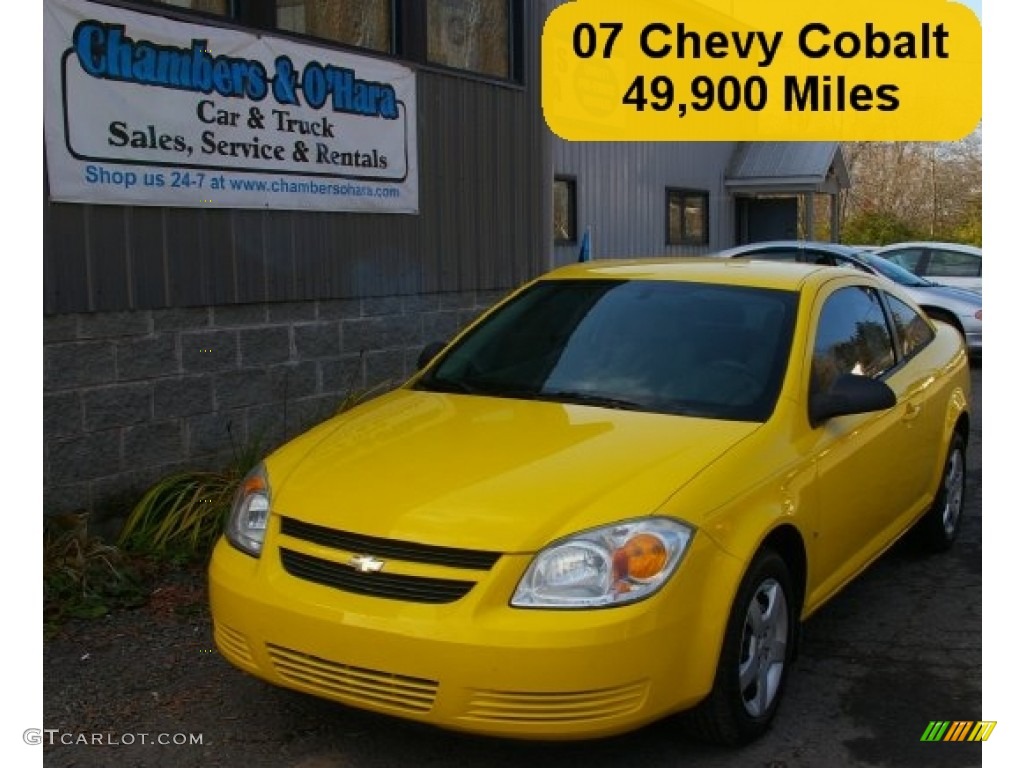 2007 Cobalt LS Coupe - Rally Yellow / Gray photo #1