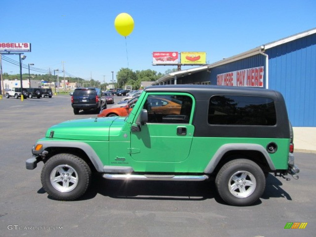 2004 Wrangler Unlimited 4x4 - Electric Lime Green Pearl / Dark Slate Gray photo #2