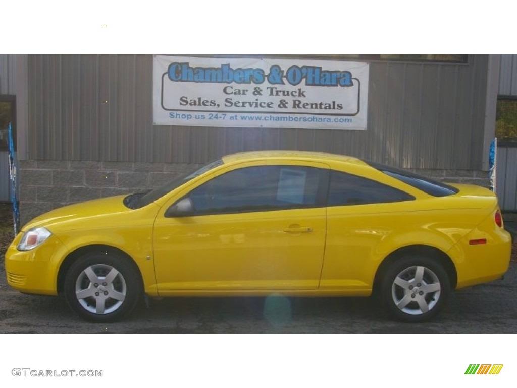 2007 Cobalt LS Coupe - Rally Yellow / Gray photo #2