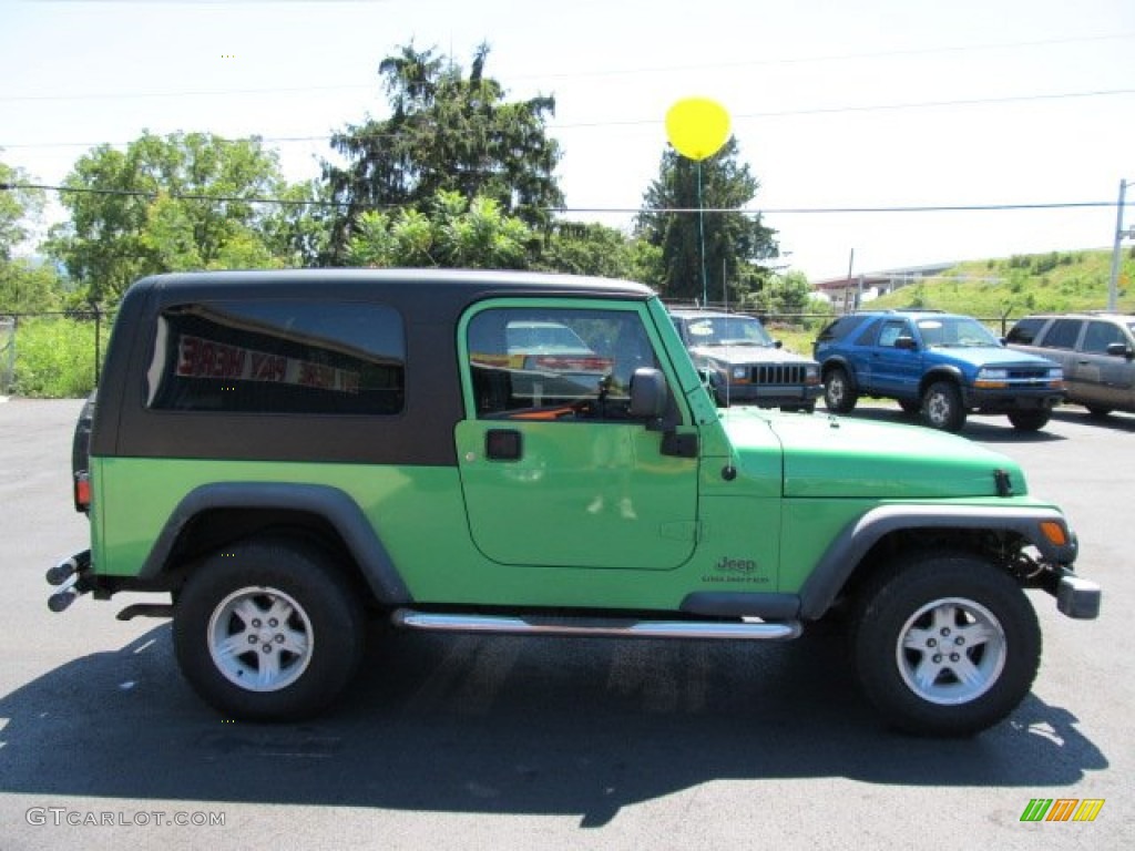 2004 Wrangler Unlimited 4x4 - Electric Lime Green Pearl / Dark Slate Gray photo #6