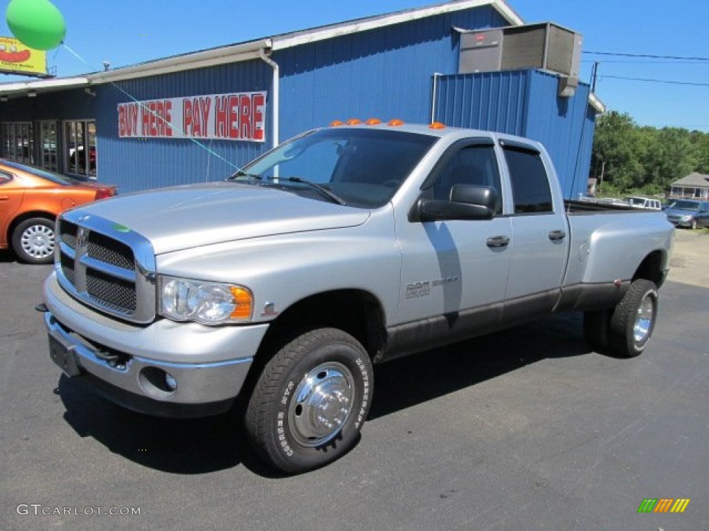 2005 Ram 3500 SLT Quad Cab 4x4 Dually - Bright Silver Metallic / Dark Slate Gray photo #1