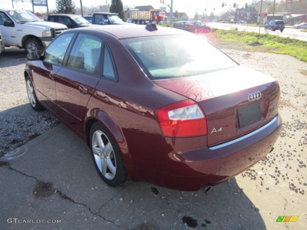 2004 A4 1.8T quattro Sedan - Crimson Red Pearl Effect / Beige photo #5