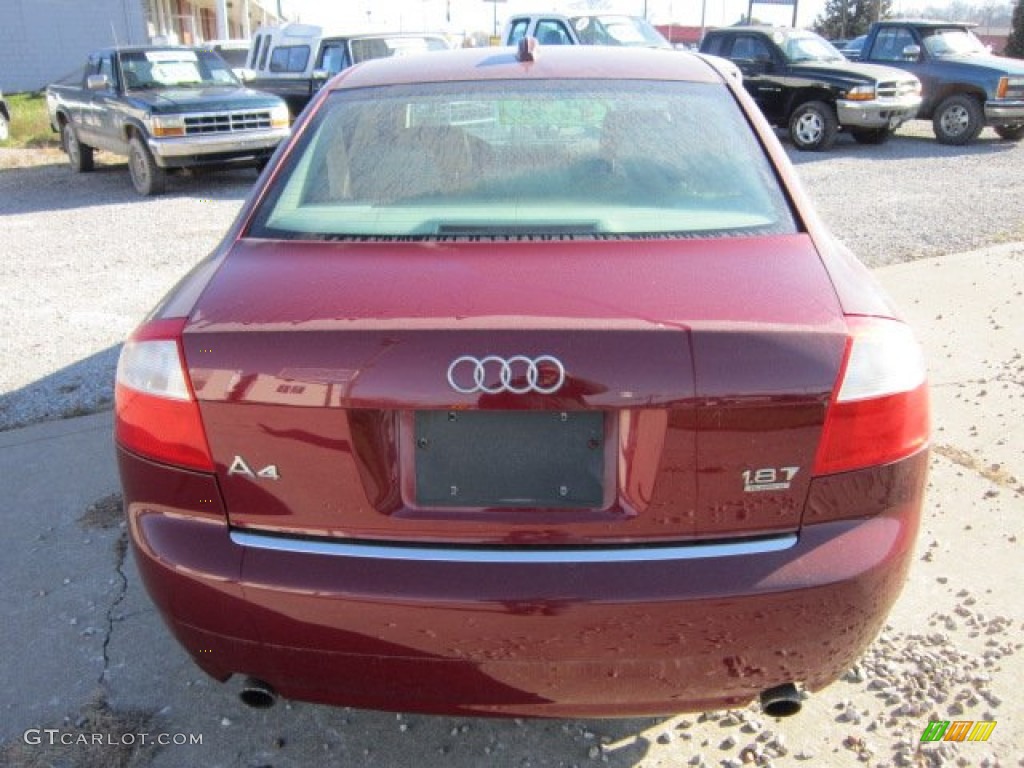 2004 A4 1.8T quattro Sedan - Crimson Red Pearl Effect / Beige photo #6