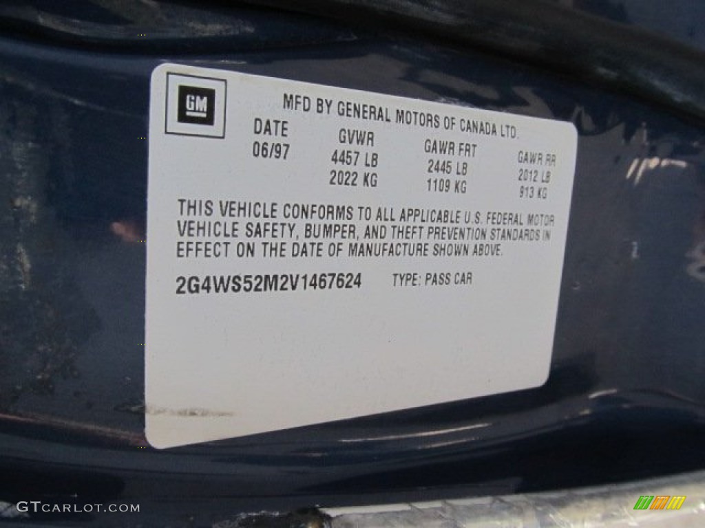 1997 Buick Century Custom Info Tag Photos