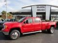 2012 Fire Red GMC Sierra 3500HD SLT Crew Cab 4x4 Dually  photo #1