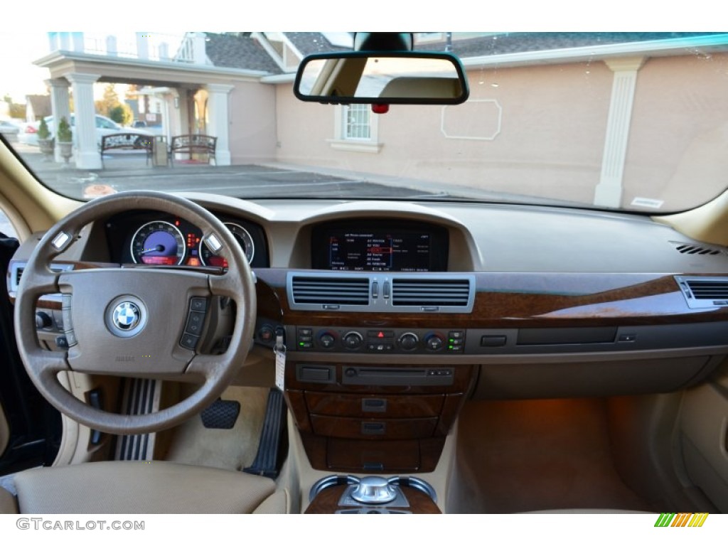 2003 7 Series 745i Sedan - Jet Black / Dark Beige/Beige III photo #9
