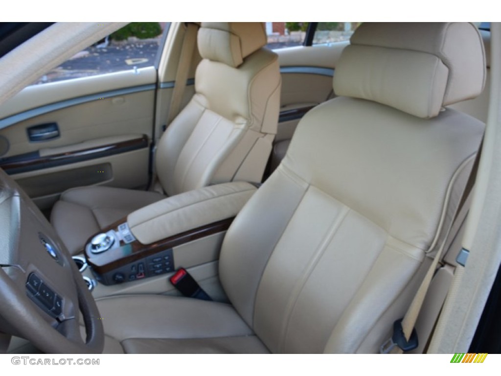 2003 7 Series 745i Sedan - Jet Black / Dark Beige/Beige III photo #20