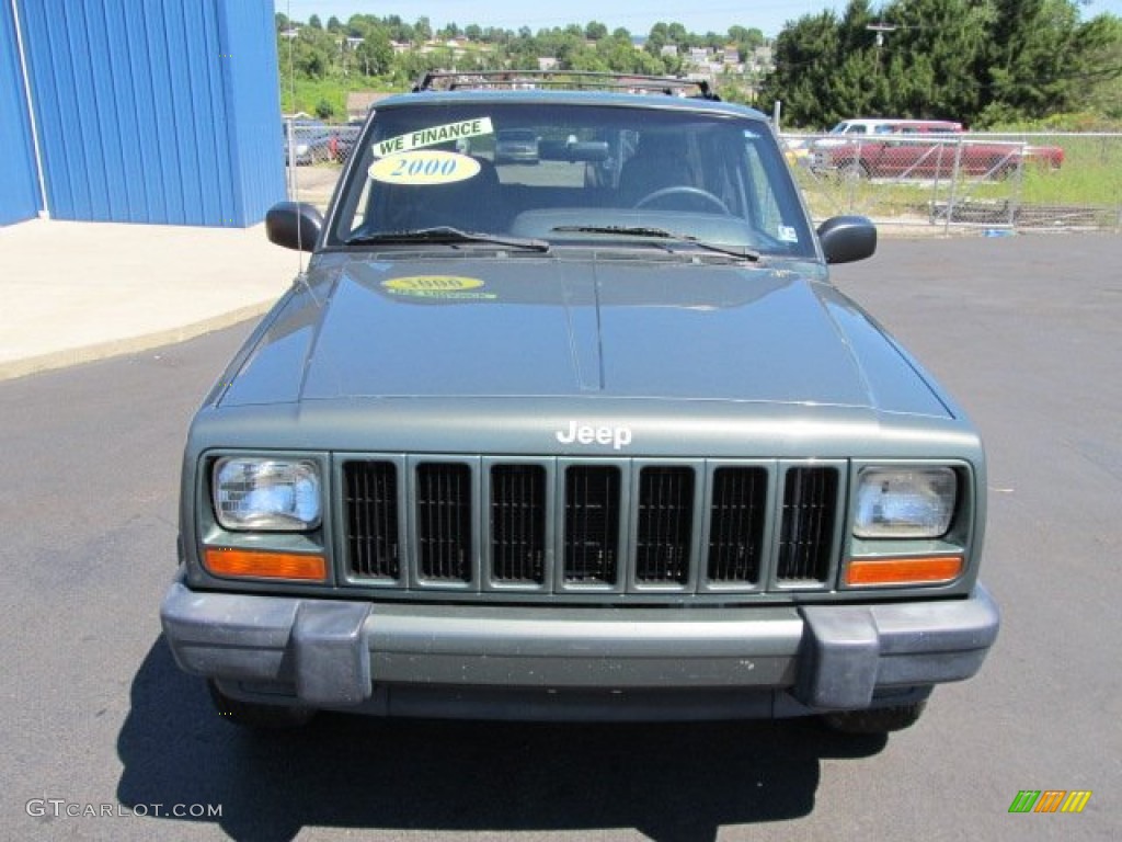 2000 Cherokee Sport 4x4 - Medium Fern Green Metallic / Agate Black photo #4