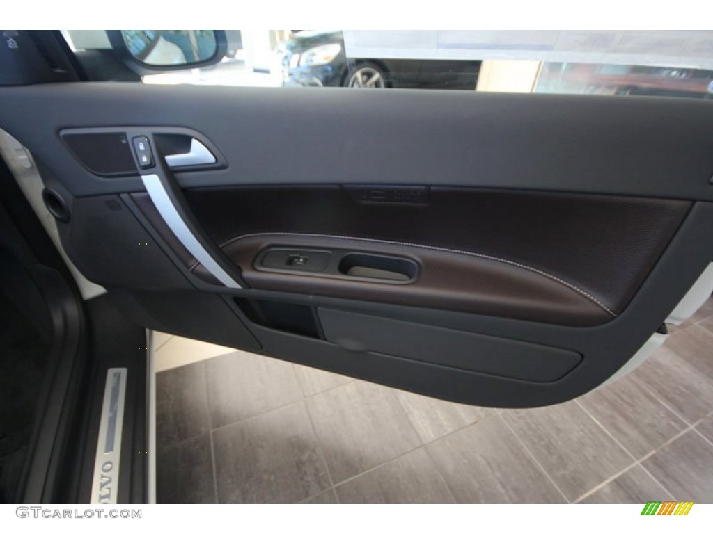 2012 Volvo C70 T5 Platinum Cacao/Off Black Door Panel Photo #56299434