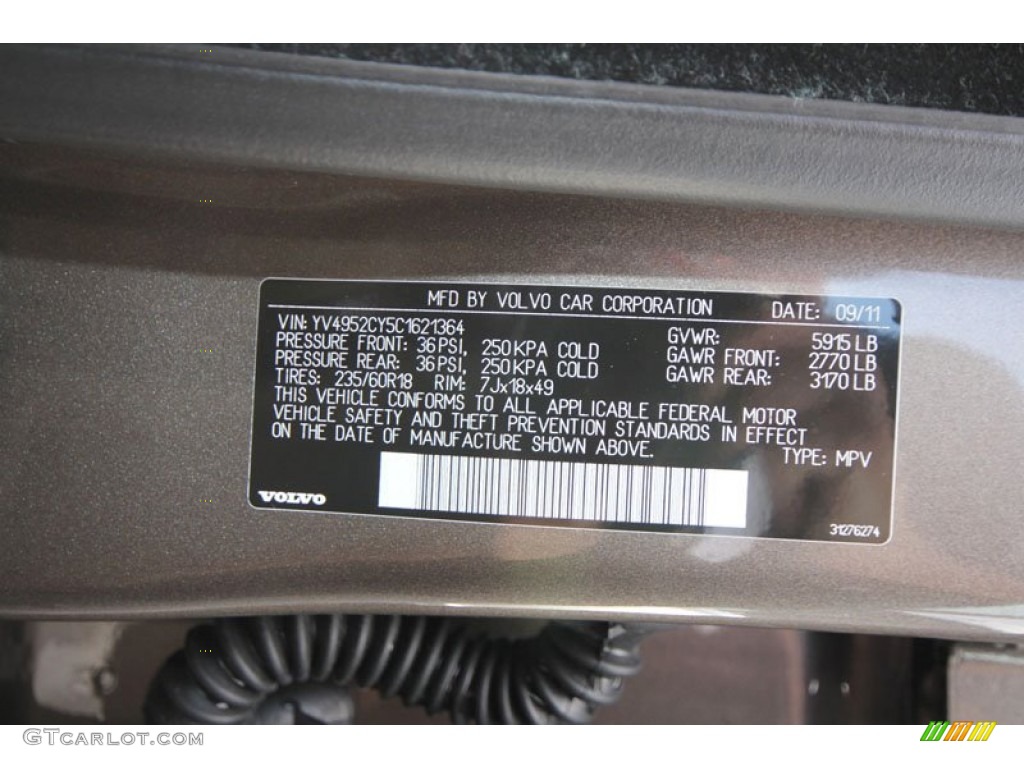 2012 XC90 3.2 - Oyster Grey Metallic / Beige photo #13