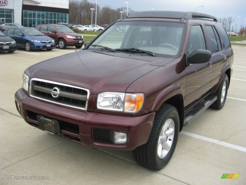 2003 Pathfinder LE 4x4 - Merlot Red Pearl / Charcoal photo #1