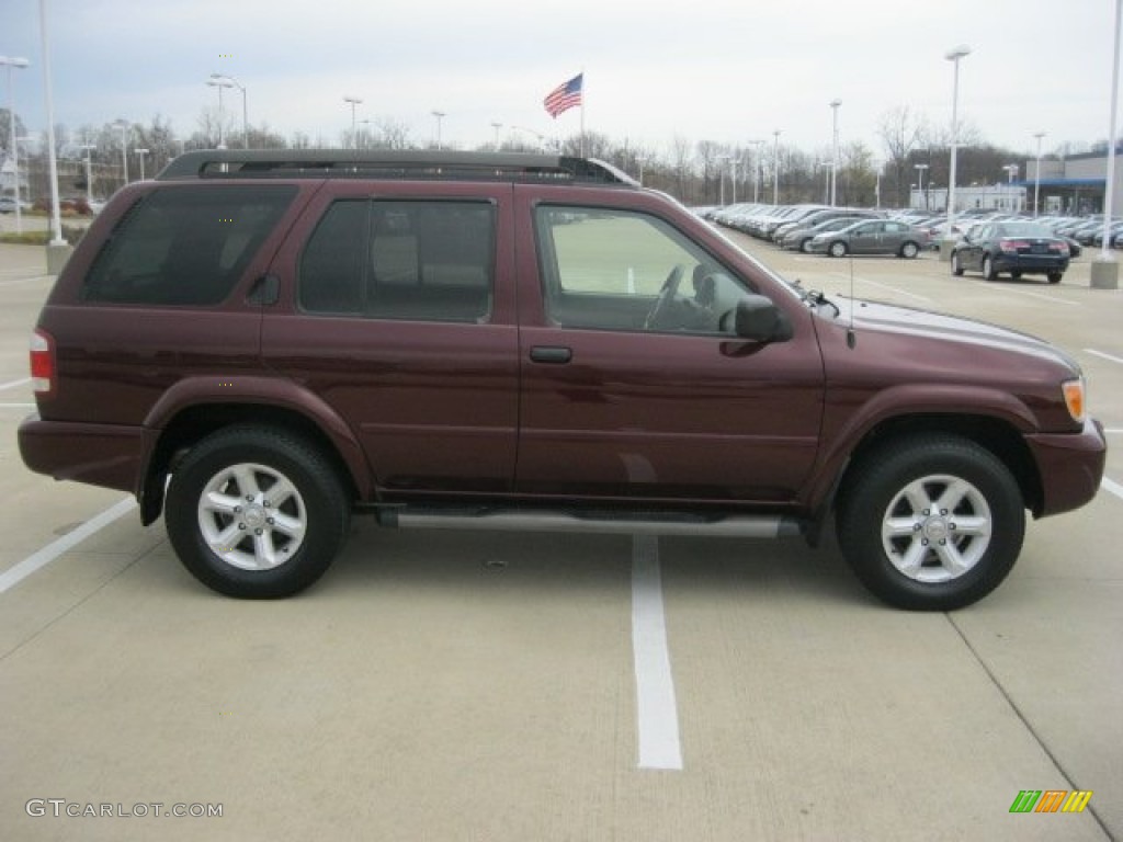 2003 Pathfinder LE 4x4 - Merlot Red Pearl / Charcoal photo #3