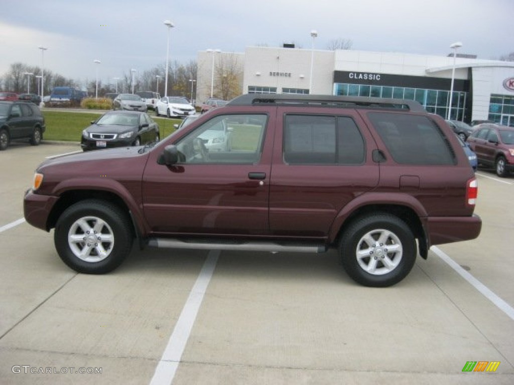 2003 Pathfinder LE 4x4 - Merlot Red Pearl / Charcoal photo #4