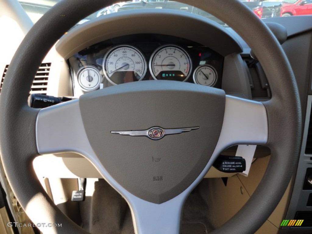 2010 Chrysler Town & Country LX Medium Pebble Beige/Cream Steering Wheel Photo #56308506