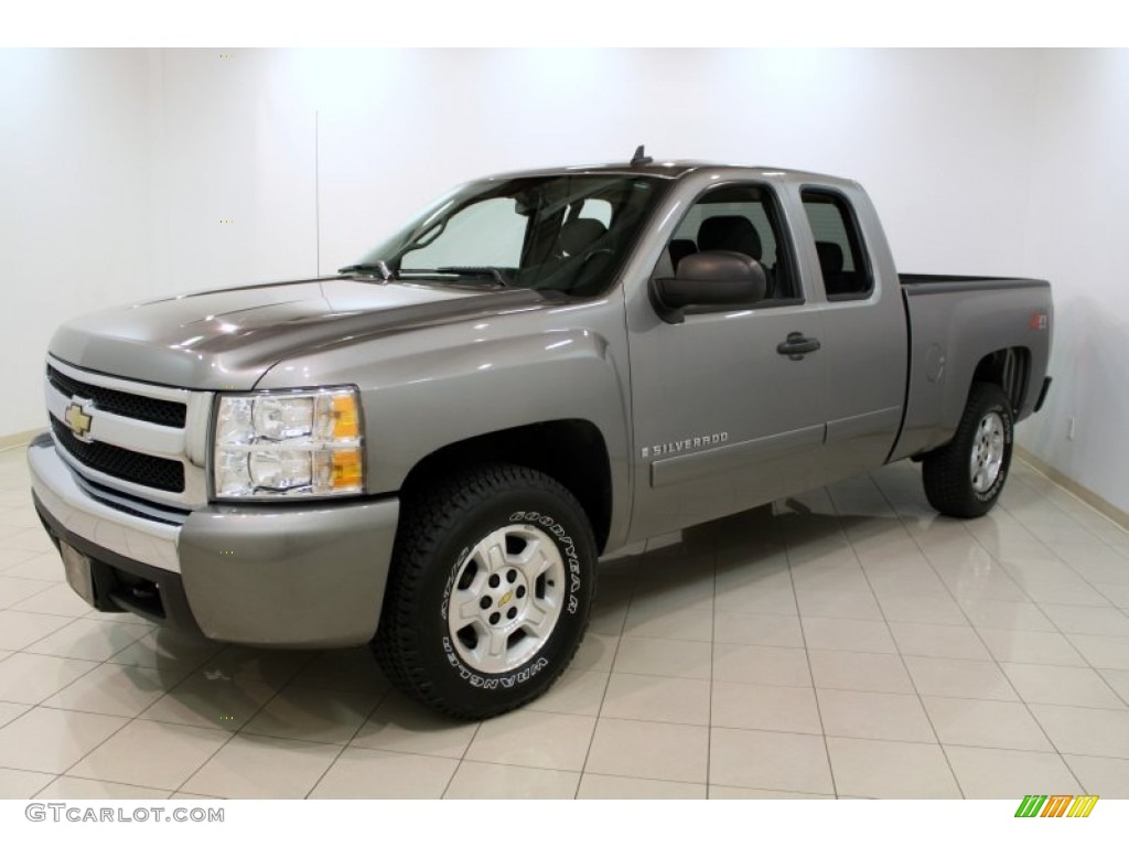 2008 Silverado 1500 LT Extended Cab 4x4 - Graystone Metallic / Ebony photo #3