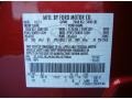 RZ: Red Candy Metallic 2012 Lincoln MKX FWD Color Code