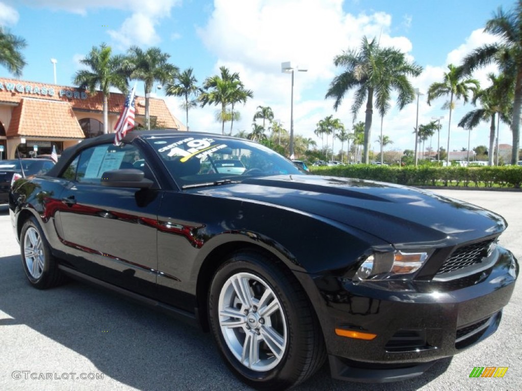 2011 Mustang V6 Premium Convertible - Ebony Black / Charcoal Black photo #1