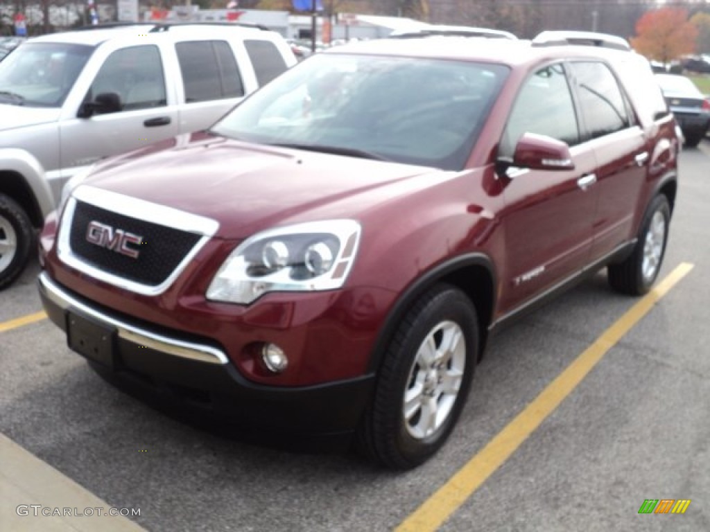 2008 Acadia SLT - Dark Crimson Red Metallic / Light Titanium photo #1