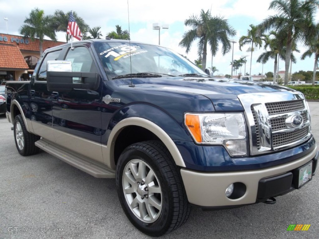 2009 F150 King Ranch SuperCrew 4x4 - Dark Blue Pearl Metallic / Chaparral Leather/Camel photo #2