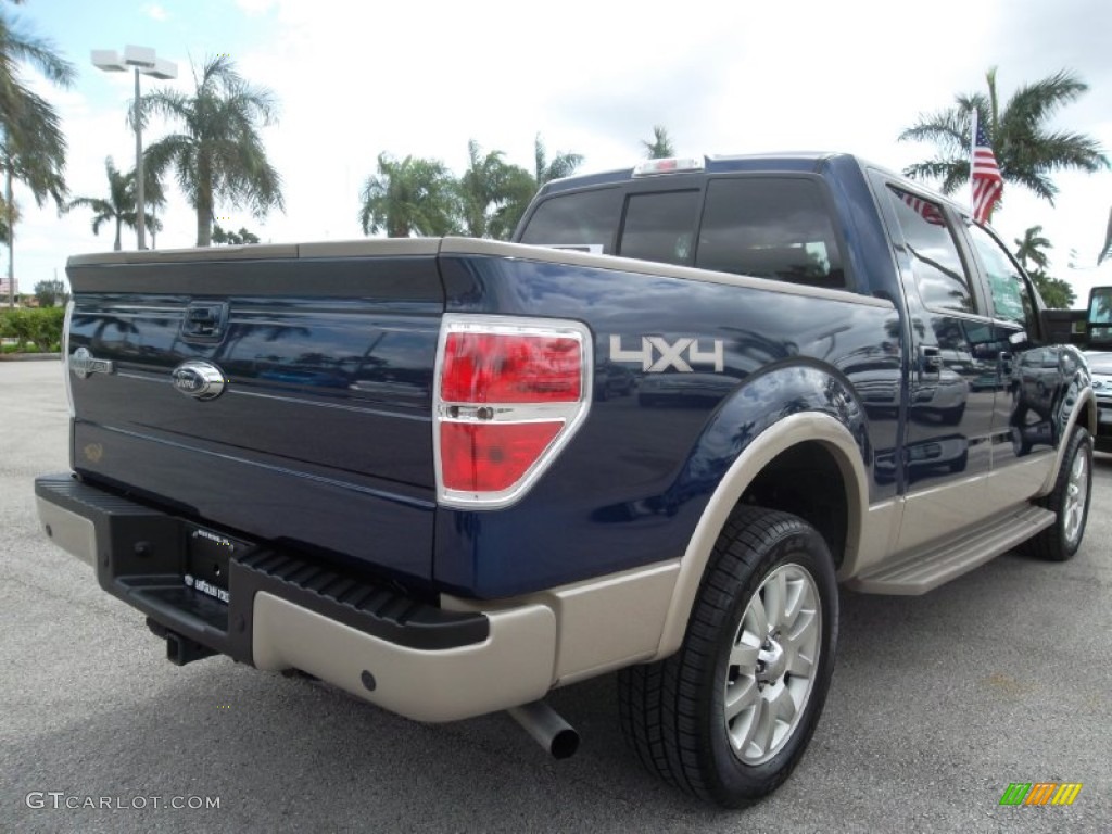 2009 F150 King Ranch SuperCrew 4x4 - Dark Blue Pearl Metallic / Chaparral Leather/Camel photo #6