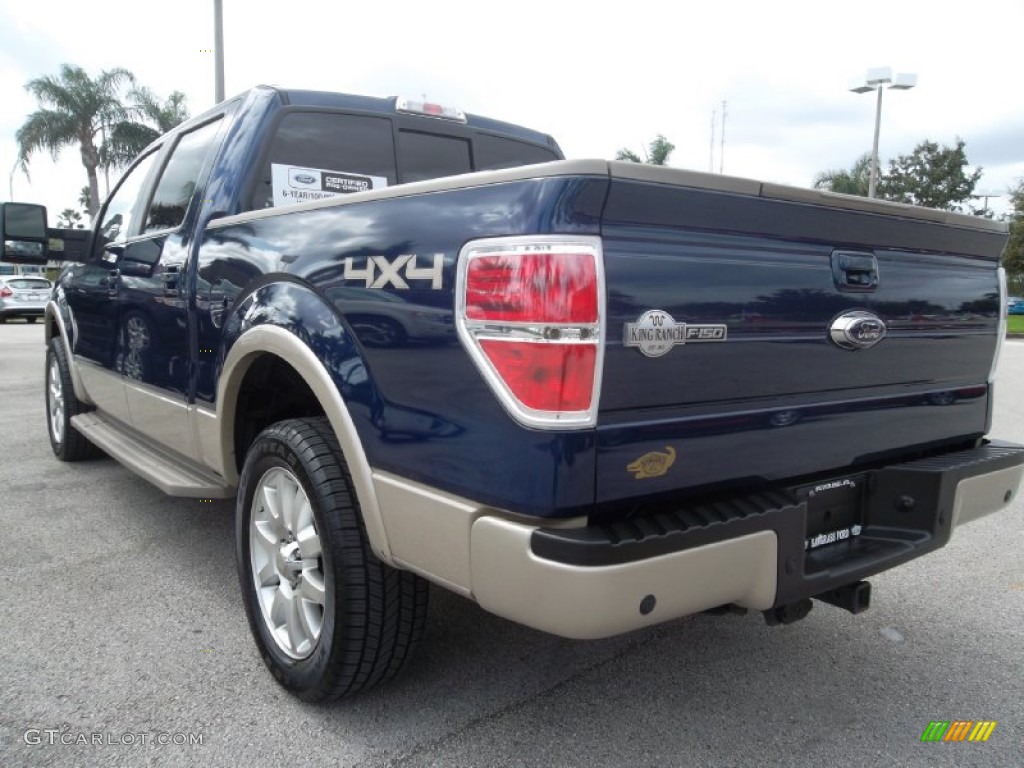 2009 F150 King Ranch SuperCrew 4x4 - Dark Blue Pearl Metallic / Chaparral Leather/Camel photo #9