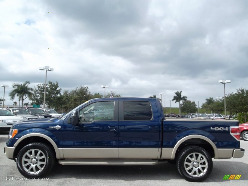 2009 F150 King Ranch SuperCrew 4x4 - Dark Blue Pearl Metallic / Chaparral Leather/Camel photo #12