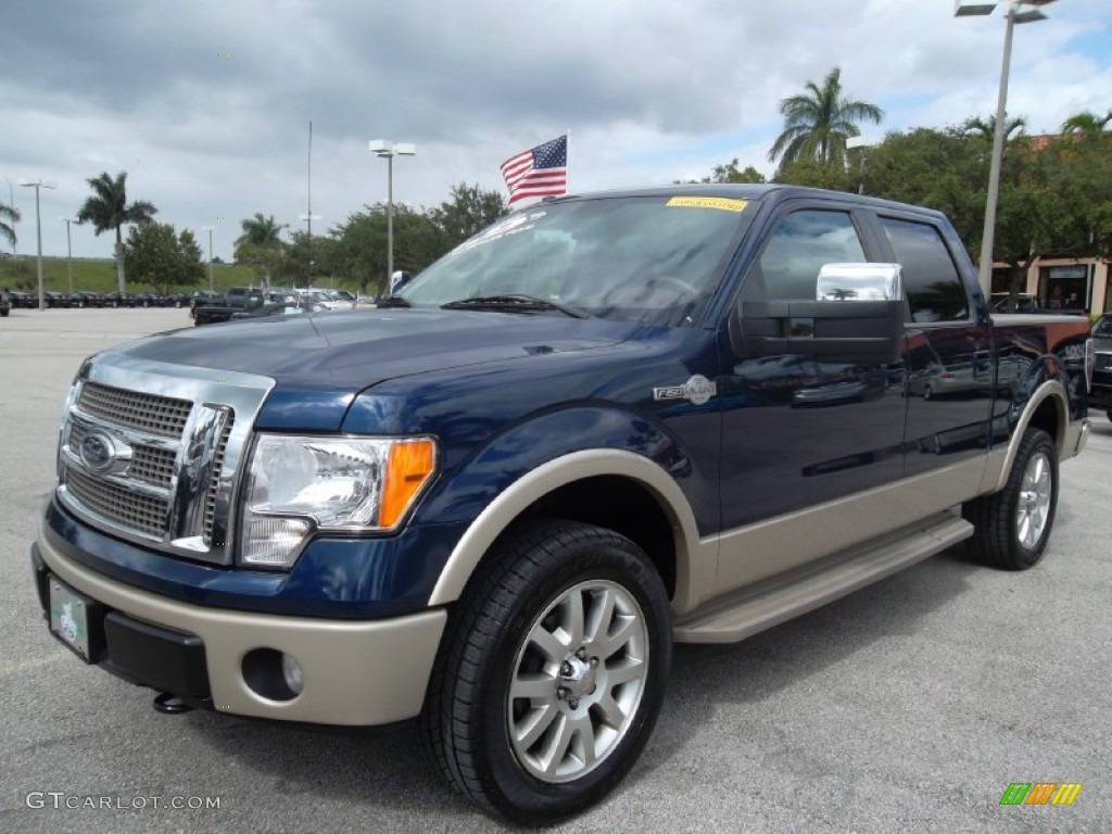 2009 F150 King Ranch SuperCrew 4x4 - Dark Blue Pearl Metallic / Chaparral Leather/Camel photo #13