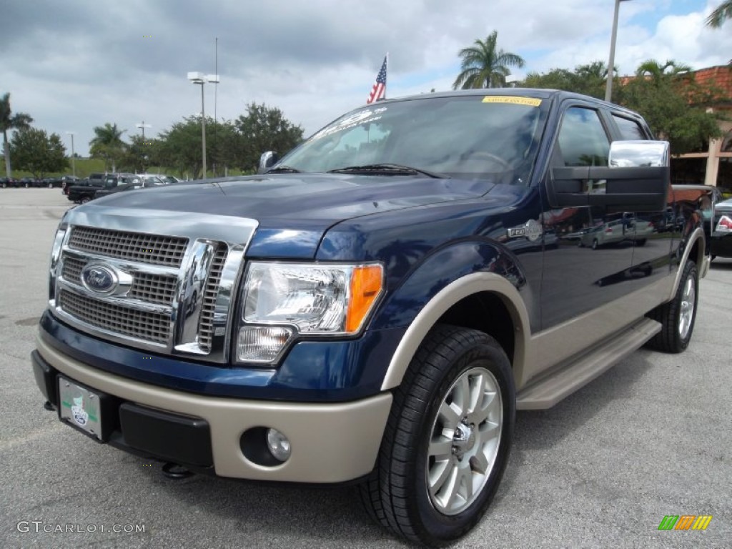 2009 F150 King Ranch SuperCrew 4x4 - Dark Blue Pearl Metallic / Chaparral Leather/Camel photo #14
