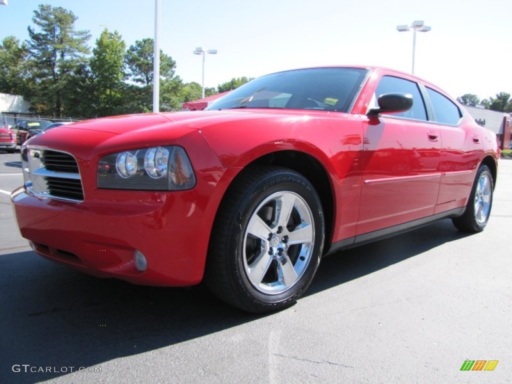 2007 Charger SXT - Inferno Red Crystal Pearl / Dark Slate Gray/Light Graystone photo #1
