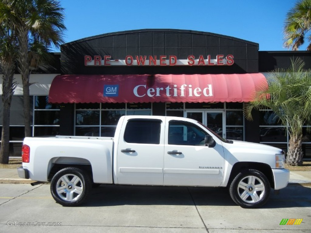 2007 Silverado 1500 LT Crew Cab - Summit White / Ebony Black photo #1