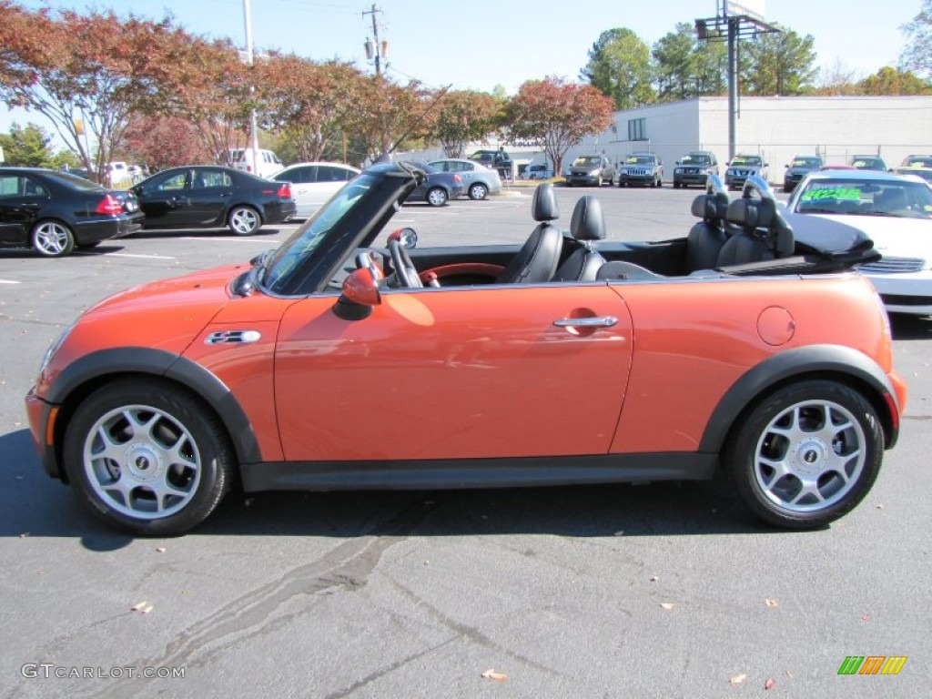 2006 Cooper S Convertible - Hot Orange Metallic / Black/Panther Black photo #2