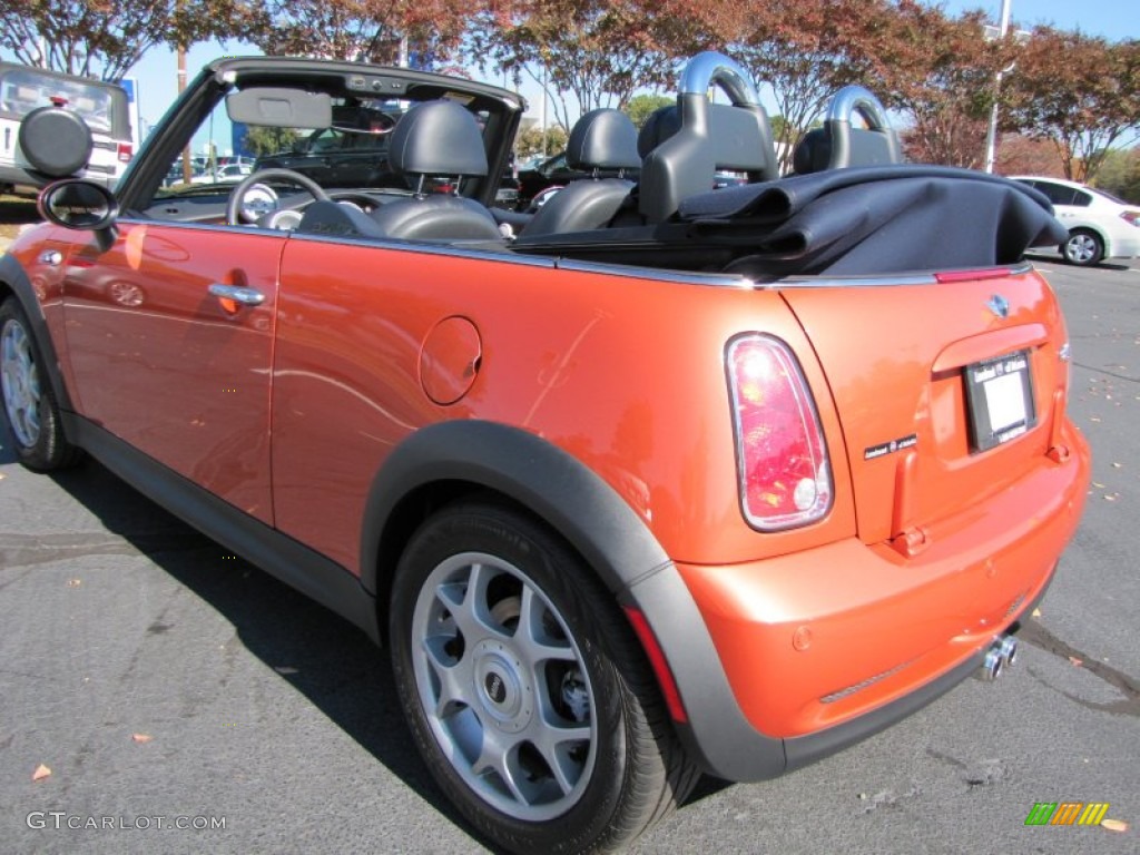 2006 Cooper S Convertible - Hot Orange Metallic / Black/Panther Black photo #3