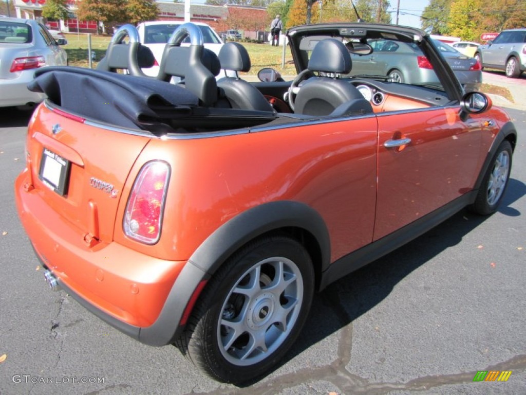 2006 Cooper S Convertible - Hot Orange Metallic / Black/Panther Black photo #5