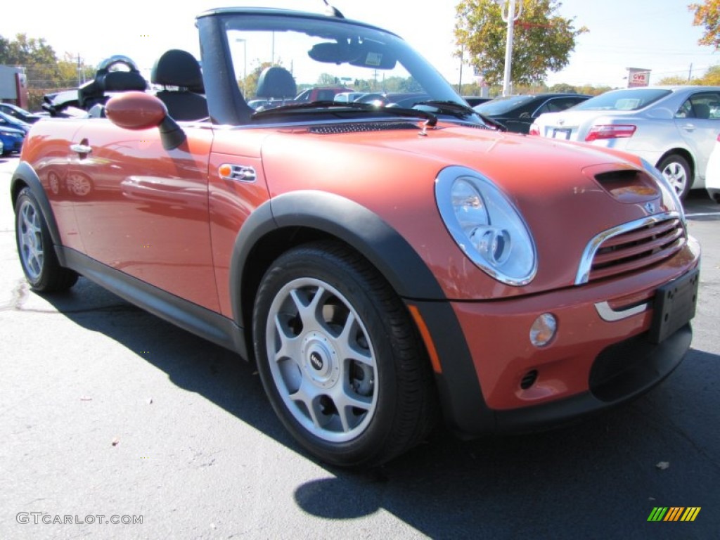 2006 Cooper S Convertible - Hot Orange Metallic / Black/Panther Black photo #7