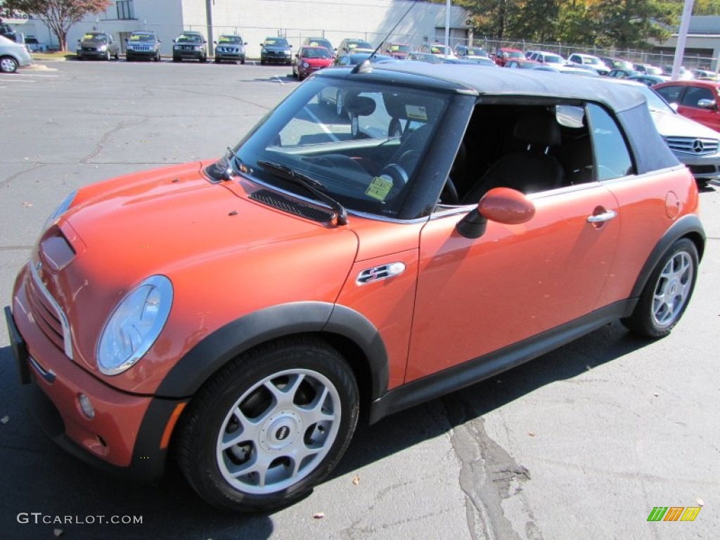 2006 Cooper S Convertible - Hot Orange Metallic / Black/Panther Black photo #16