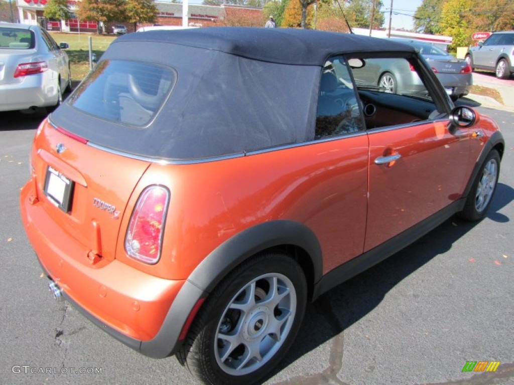 2006 Cooper S Convertible - Hot Orange Metallic / Black/Panther Black photo #17